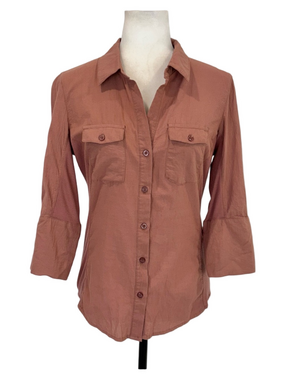 Ci Sono brown button-down shirt